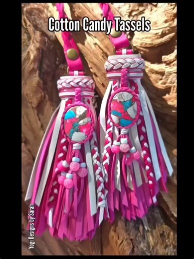 Cotton Candy D-ring Double Leather Tassels