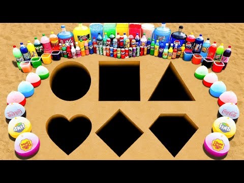 How to make 6 Different Shape Holes with Cement, Balloons Fanta, Coca Cola vs Mentos & Popular Sodas