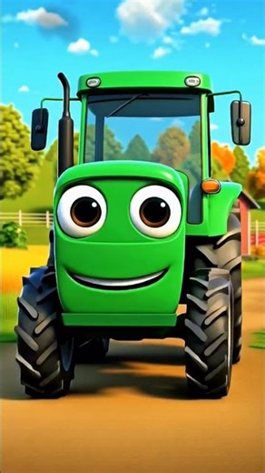 The Cute 🥰 Animated Tractor 🚜 | The Cute Green Tractor 💚 On The Farm.