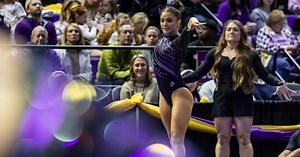 ‘She’s not overwhelmed by the moment’: Emily Innes steadying presence in LSU floor lineup