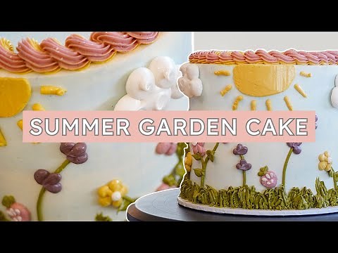 Summer Garden Cake! With Piped Buttercream Details | Georgia's Cakes