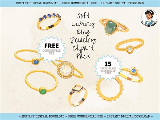 Gold Ring Clipart | Luxe Jewelry Pngs for Branding (digital Download) - Etsy