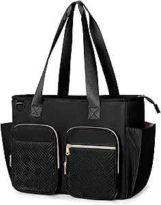Teacher Tote with Laptop Compartment, Large Utility Bag for Women | Large Work Bag for Women, Fit 15.6” laptop, Shoulder Strap Included, Large Teacher Tote Supplies Organizer for Daily Use
