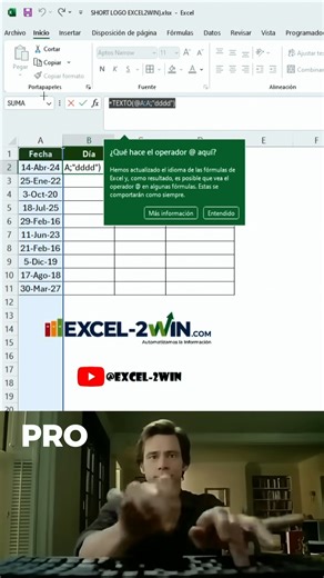 📆 Extrae día, mes y año en Excel fácilmente ¿Sabías que puedes separar el día, mes y año de una fecha en Excel con solo tres fórmulas? 😍 Aprende a usar las funciones DÍA, MES y AÑO para obtener cada parte de una fecha y automatizar tus reportes. Ideal para crear dashboards, análisis por meses o clasificar tus datos de forma rápida y ordenada. Domina este truco y convierte tus fechas en información útil. 💪 📥 Descubre más plantillas y tutoriales aquí: 👉 https://excel-2win.com #Excel #TrucosEx
