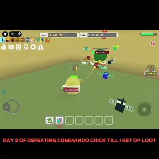 Day 2 of killing commando chick #shorts #beeswarmsimulator #commandochallenge