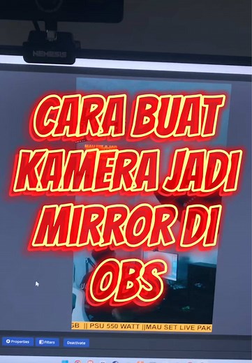 Cara Mirror Kamera di OBS untuk Live Streaming