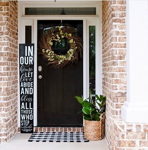 Religious Quote Porch Sign, Welcome Front Door in Our Home Sign, Porch Sign, Welcome Sign, Housewarming Gift - Etsy