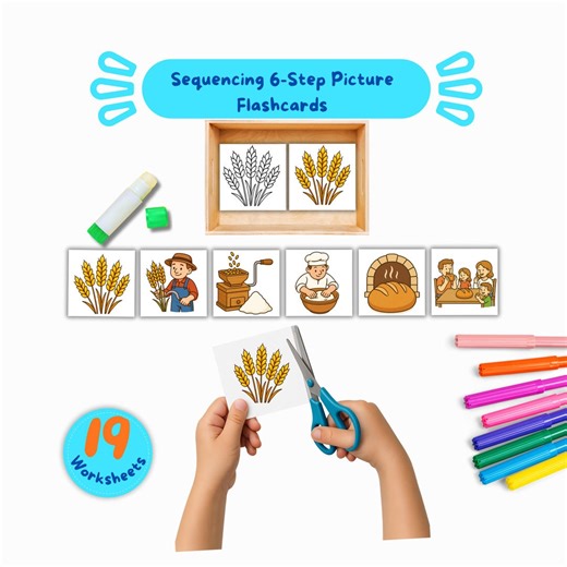 6-step Sequencing Cards for Kids , Printable Story Sequence Activity - Etsy