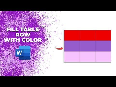 How to fill a table row with color in Word