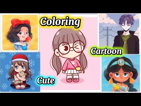 How to color cute cartoon characters | #coloring #cartoon #cute #art #anime