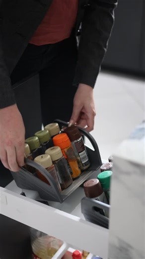 The secret to effortless cooking? Your spices exactly where you need them 🌿 The Blum removable spice holder keeps everything visible, accessible, and perfectly positioned — because great design is all about efficiency.#viablekitchens #dreamkitchen #kitchenorganization | Viable Kitchens and Furniture