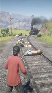 She Has Seconds to Pull Him Off the Tracks — RDR2 #shorts #gaming
