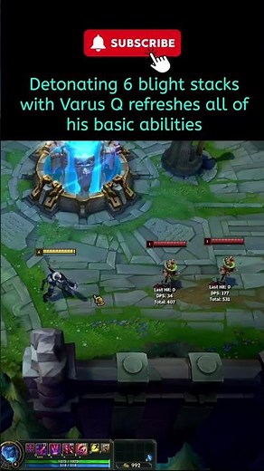 league of legends Detonating 6 blight stacks with Varus Q refreshes his basic abilities #varus #adc