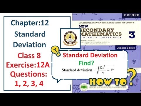 Exercise 12A Question 1, 2, 3, 4 – (Standard Deviation) Complete solution – APS Math Class 8.
