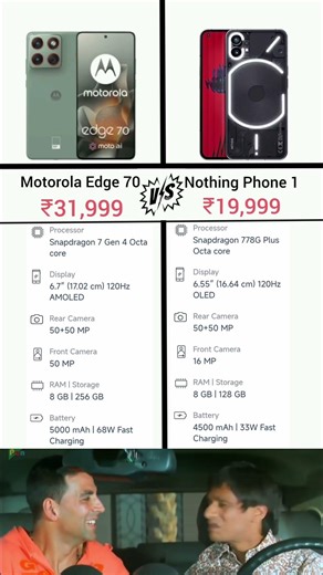 Motorola Edge 70 VS Nothing Phone 1 phone comparison #shorts #phone #motorolaedge70 #nothingphone1