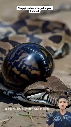 Ardi Gendon12 on Instagram: "A giant python has a big lump growing on its head 😲 #reels #animals"