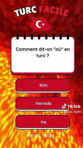 Tu veux apprendre le turc facilement ? 🇹🇷 Commence par les bases avec @turc_facile 💡 📌 Quand ? Où ? Au revoir ? Abonne-toi et progresse chaque jour 👊 #turc #turcfacile #apprendreuntelangue #turquie #pourtoi