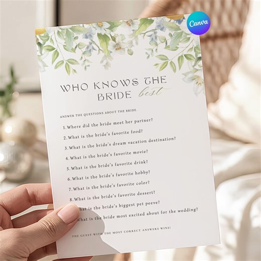 Who Knows the Bride Best Lemon Bridal Shower Game, Printable Bridal Shower Game, Citrus Theme, Editable in Canva, Instant Download - Etsy