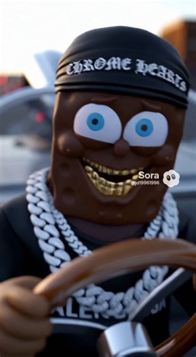 Black SpongeBob (Sora 2)