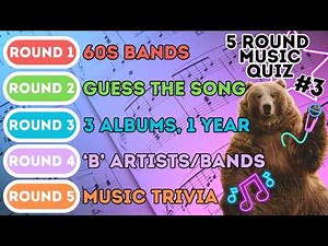 The 5 Round Music Pub Quiz | 60s Albums, Guess The Song, 3 Albums 1 Year, 'B' Artists & Trivia (3)