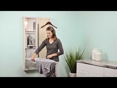 Iron-A-Way AE-42 Deluxe Swivel Recessed or Surface Wall Mounted Ironing Center | KitchenSource.com