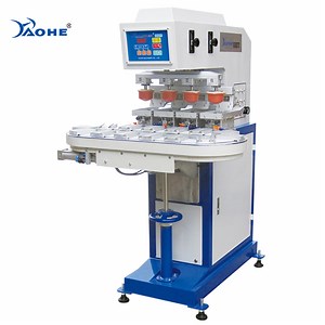 [Hot Item] Open Ink Tray Four Color Pad Printing Machine with Conveyor/ Ball PVC 4 Pad Printer Factory Supplier