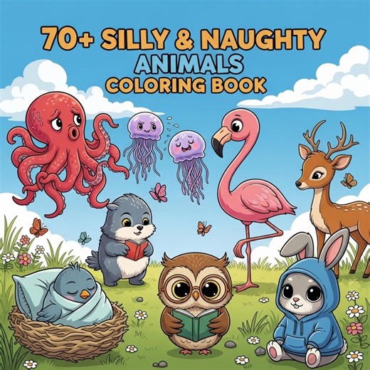 70+ Silly and Naughty Animals Coloring Pages for Kids | Funny Animal Coloring Book | Cute & Mischievous Printable Coloring Sheets | PDF - Etsy