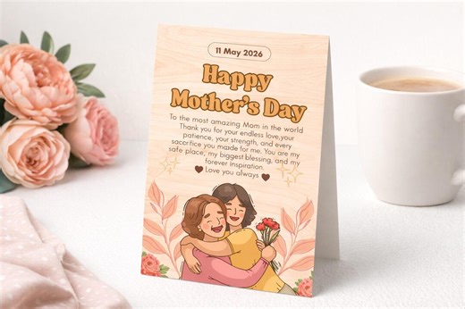 Editable Mother’s Day Template | Printable Card | Instant Download | DIY Last Minute Gift for Mom - Etsy