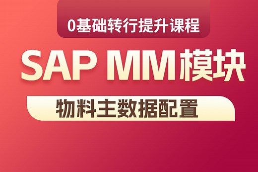 零基础入门SAP学习教程 MM模块从入门到精通 物料主数据配置 SAP就业推荐