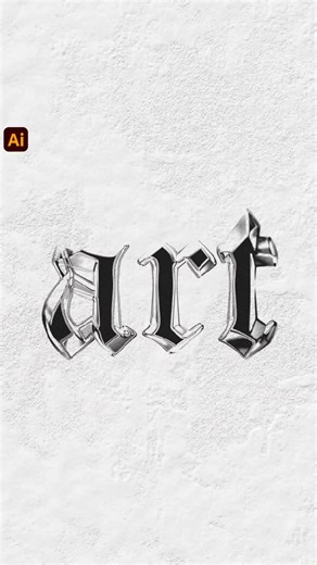 Chrome effect in adobe illustrator | #shorts #illustrator