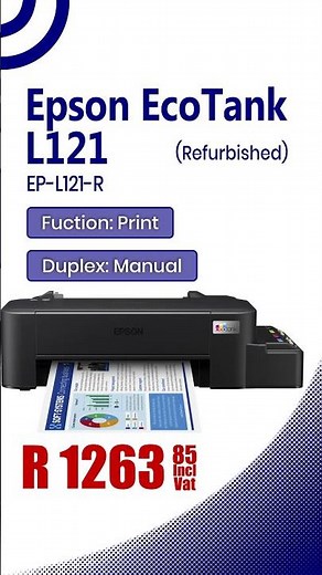 Epson EcoTank L121 #epson #epsonprinter #printing #printer #deals #techdeals #refurbished #Partserve
