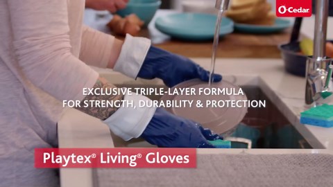 Playtex Living Reuseable Rubber Cleaning Gloves (Small, 3 Pairs), Premium Protection Reusable Household Gloves