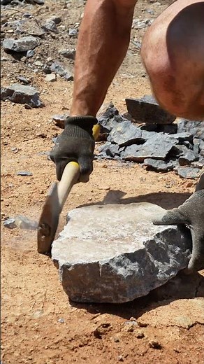 Hand shaping stone ASMR #asmr #stonemason