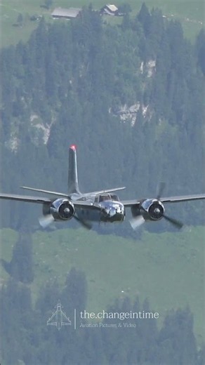 A-26B Invader Flying Through The Swiss Alps…#invader #warbirds #swissalps #warbird #aviation