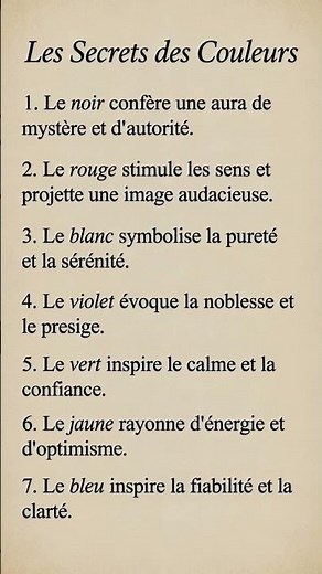 Les Secrets des Couleurs : ce qu'elles disent de vous ! 🎨✨ #psychologie #couleurs #secrets