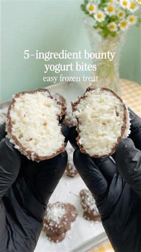5-Ingredient Bounty Yogurt Bites | Easy Chocolate Coconut Treat #easyrecipe