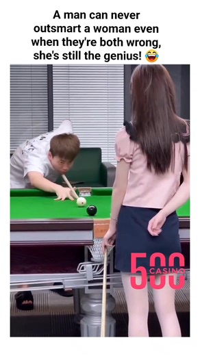checkmeme.vibe on Instagram: "The post features a short video clip of a woman in a short skirt bending over a pool table to distract her male opponent mid-shot, humorously exemplifying the caption's claim that women maintain an edge through clever tactics even in flawed scenarios. Posted by @amilleraz0 , a self-described conservative Christian mom and Trump supporter, it quickly amassed 4,600 likes and 1.2 million views, drawing replies that amplify the joke with relatable quips on gender interp