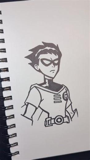 𝐁𝐞𝐧𝐣𝐢 𝐒𝐭𝐮𝐟𝐟 | Robin drawing tutorial 🤫 #fyp #art #drawing #robin #batman #teentitans | Instagram