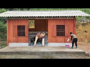 Using An Air Compressor to Spray Paint the House Walls | Tiling the Floor With Patterned Tiles