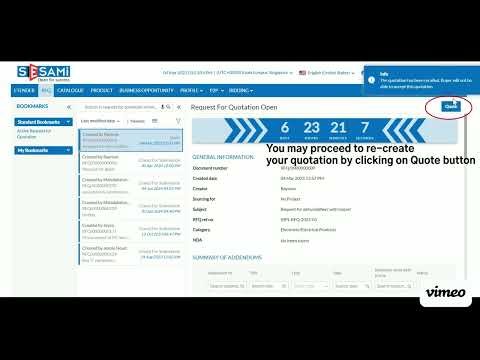 SESAMi SWC 2.0: Create an RFQ Quotation (Supplier Guide)