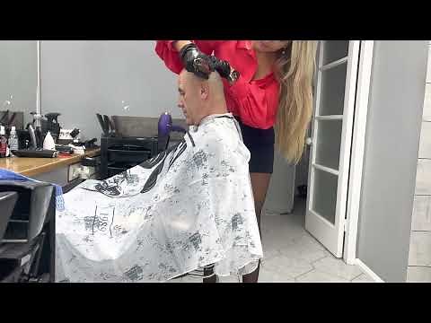 Hot Barberette Giving Haircut (Headshave Teaser)