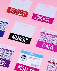 Besoar 5 Pack BSN RN Badge Buddy Card Holder - Horizontal Bachelor of Science in Nursing Accessories Blue Pink Purple Red Black Colors ID Name Identification Tags for Hospital Medical Work