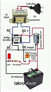 : 12v Battery Charger Circuit Diagram | How to Make 12v Battery Charger At Home 🔋