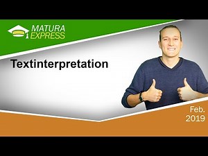 Textinterpretation Epik - Zentralmatura Deutsch Mai 2019 #21