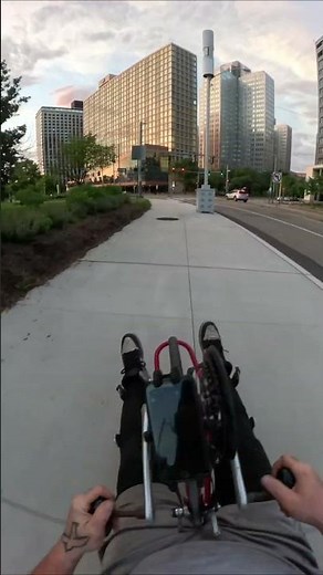 Jwalking in the city with no legs #paralyzed #handbike #handcycle #bicycle #cycling #fyp #wheelchair