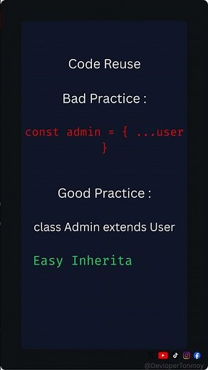 Don't Repeat Yourself JS Inheritance 🧬 #Shorts #webdev #coding #javascript