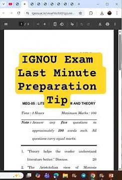 IGNOU Exam Last Minute Prepration tips, | Guess Paper, Sample Paper, Previous Year solved Paper