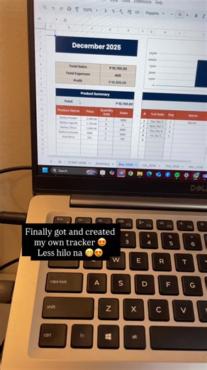 After all the chaos… finally created my own tracker. Less hilo na 😂📈 #tracker #business | SimpliSheet.co