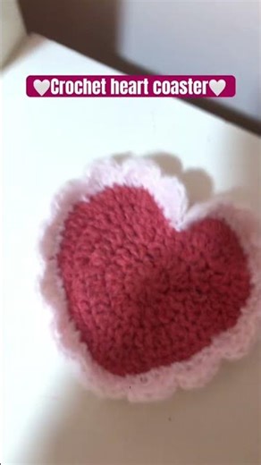 🩷Crochet heart coaster🩷#crochet #heart #crochetheart #coaster #crochetcoaster #idea #valentinesday