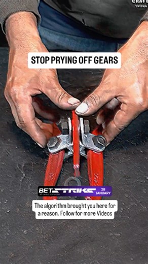 .🔥This slide hammer technique removes tight bearings without damaging the shaft. The mechanic assembles a custom three-jaw puller and hooks the claws firmly under the stuck component. Instead of using a threaded pressure bolt, he attaches a weighted slide bar to the center mechanism. By slamming the weight upward against the top stop, the tool delivers a sharp vertical shock that jerks the gear loose instantly without scratching the surface. Save this video to build this tool for your next engi